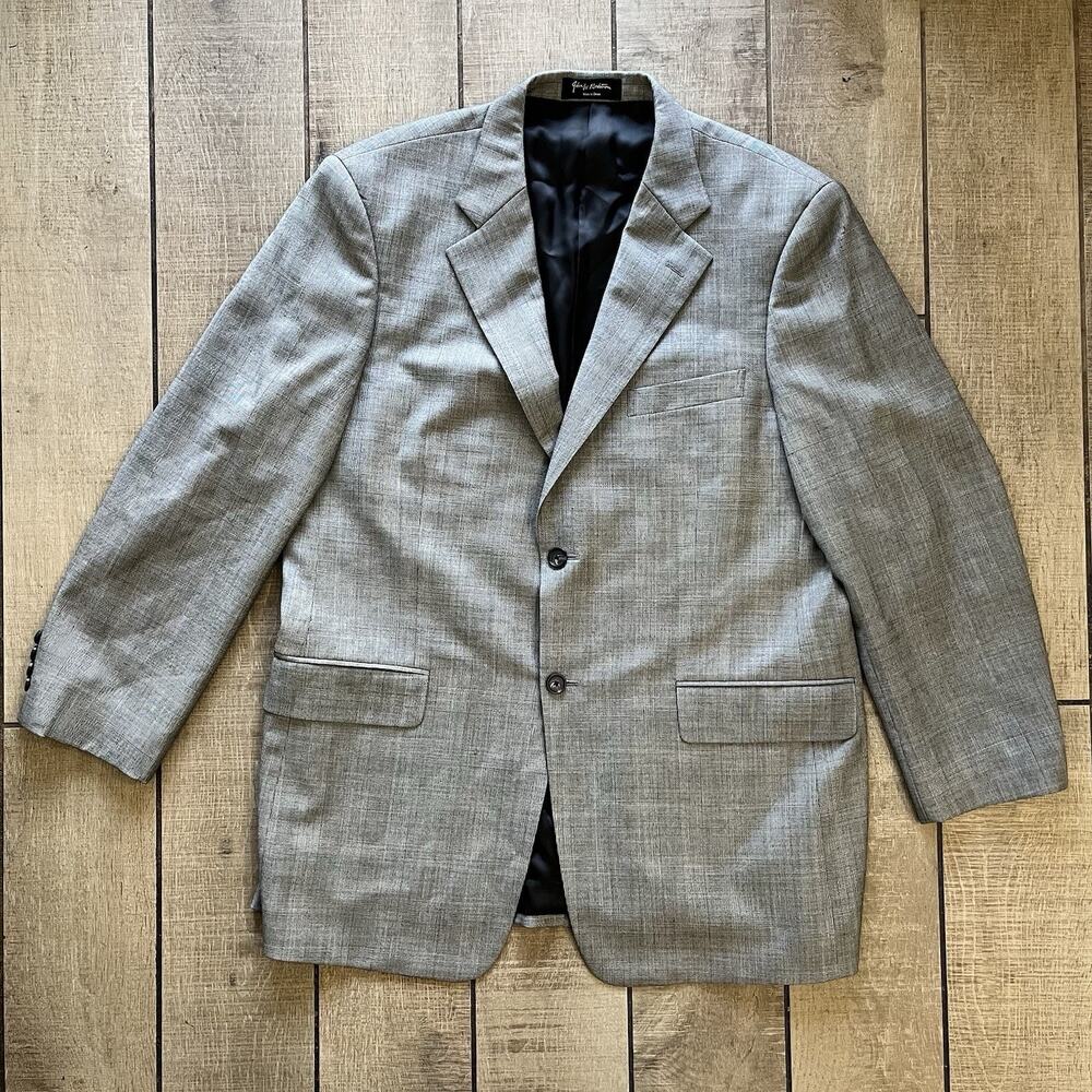 John W. Nordstrom 44R Gray Wool Sport Coat Blazer Super 120s Four Seasons Italy